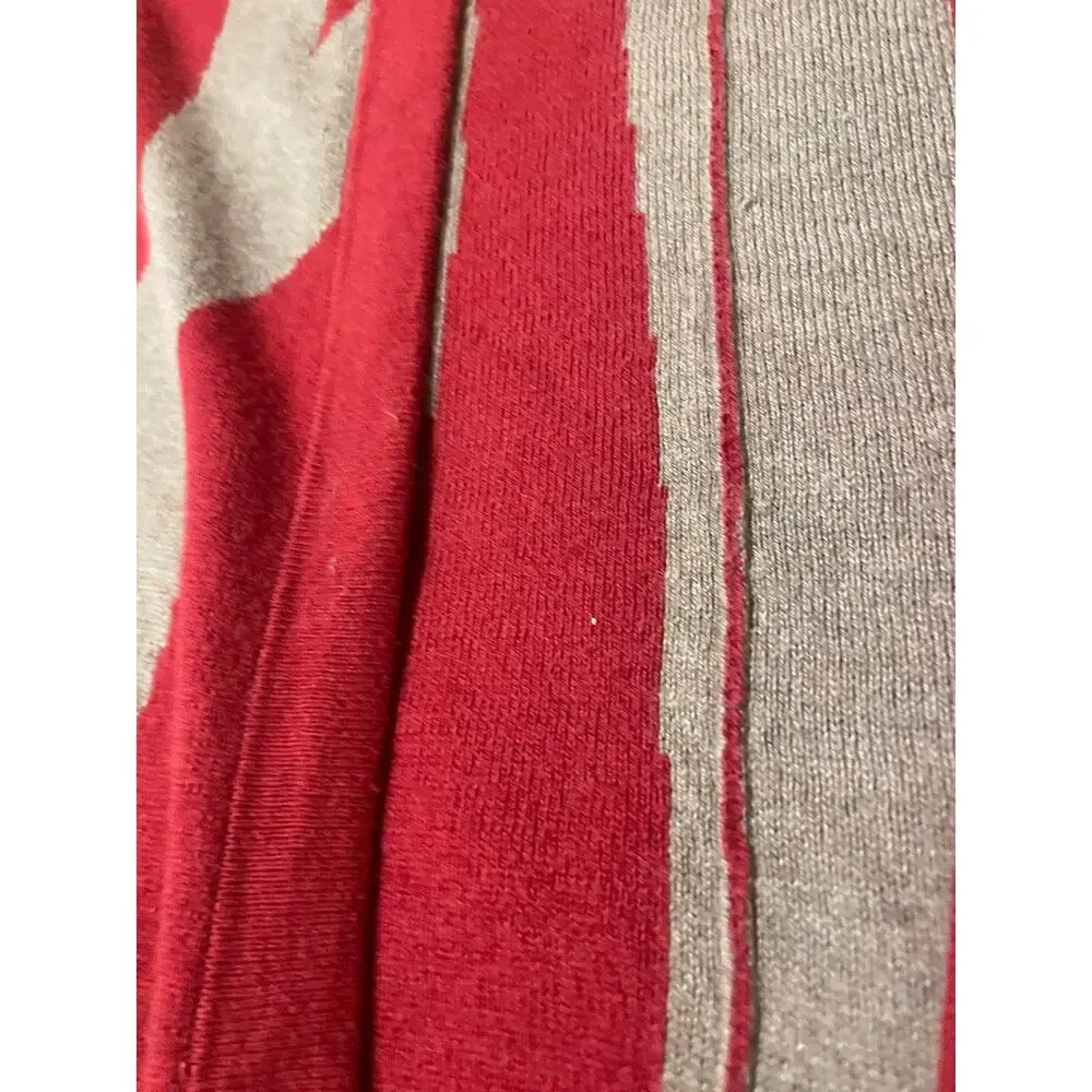 Chico's Boho Red & Beige Geometric Print Cozy Knit Kimono Shawl One Size
